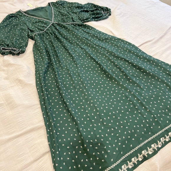 NWT Max Studio Elegant Green Polka Dot Dress - Picture 5 of 10